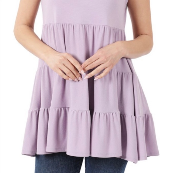 PRICE DROP 🩵 NEW Sleeveless tiered ruffle tunic - Picture 2 of 2
